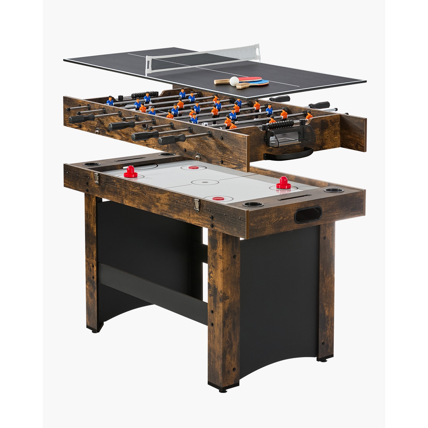 54" Air Hockey Table 3-in-1 Air Powered Combo Table Hockey Ping Pong Foosball_maomaolike.com